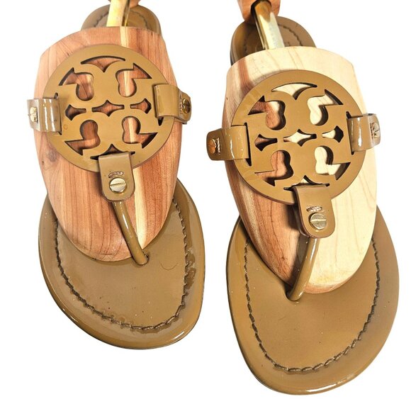 Tory Burch Women Miller Patent Leather Sandal 7.5 Best Seller Chic Minimalist - Picture 4 of 12